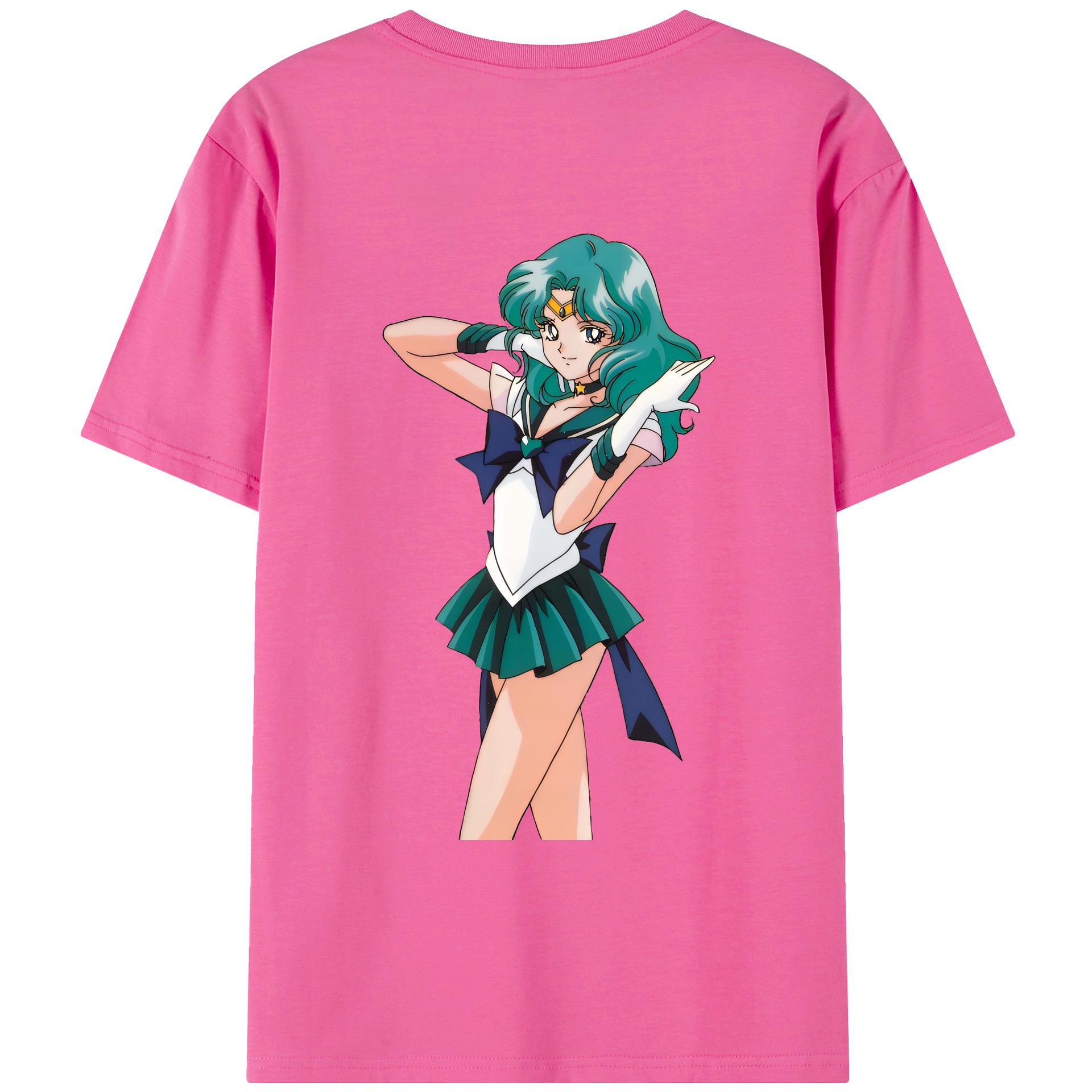 （画像用） 美少女戦士セーラームーン 海王 みちる（かいおう みちる） Sailor Moon Kaiou Michiru レディース半袖Tシャツ(バックプリント)